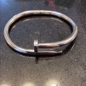 Silver nail bracelet